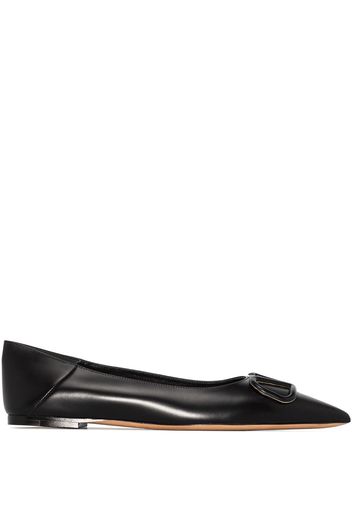 Valentino Garavani VLogo leather ballerina shoes - Nero