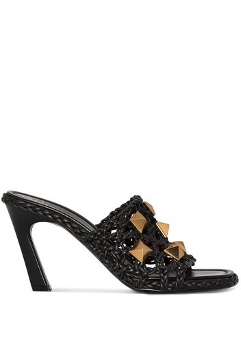 Valentino Garavani Roman Stud 90mm woven sandals - Nero