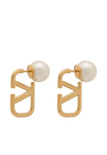 Valentino Garavani VLogo Pearl stud earrings - Oro