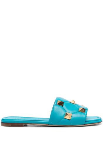 Valentino Garavani Slides Roman Rockstud - Blu