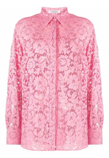 Valentino long-sleeve lace shirt - Rosa