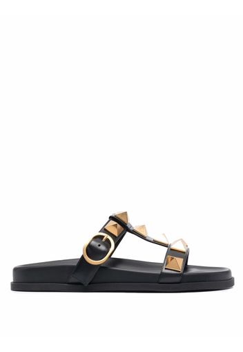 Valentino Garavani Roman Stud flat slides - Nero