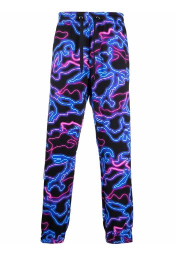 Valentino Neon Camou print track pants - Blu