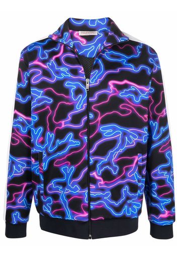 Valentino neon-print track jacket - Nero