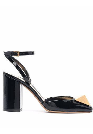 Valentino Garavani Pumps con punta quadrata Roman Stud - Nero