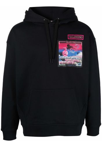 Valentino Water Sky patch hoodie - Nero