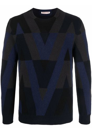 Valentino intarsia-pattern knit jumper - Nero