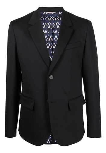 Valentino single-breasted wool-blend blazer - Nero