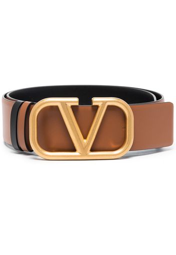 Valentino Garavani VALENTINO V LOGO GLD HW 2CM REVERSIBLE B - Marrone