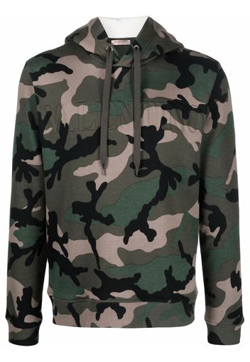 Valentino camouflage-print logo hoodie - Verde
