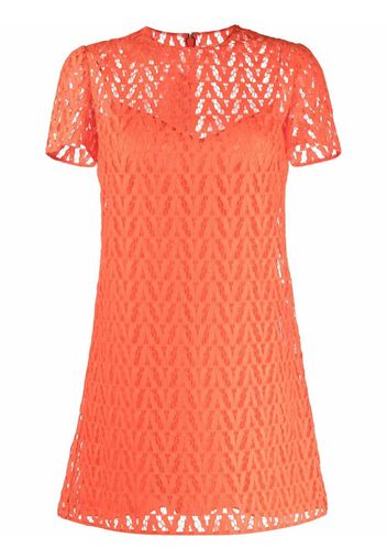 Valentino Optical logo pattern mini dress - Arancione