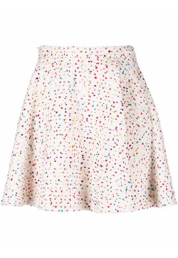 Valentino speckled A-line skirt - Bianco