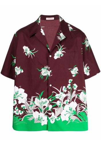 Valentino floral-print short-sleeved shirt - Rosso