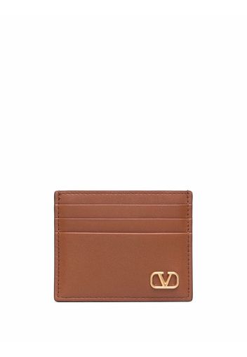 Valentino Garavani VLogo leather cardholder - Marrone