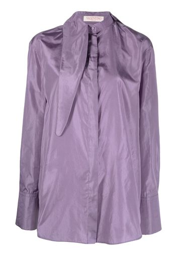 Valentino tied-neck silk shirt - Viola