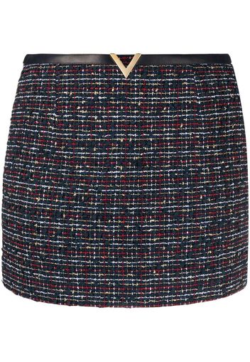 Valentino VLogo tweed miniskirt - Blu