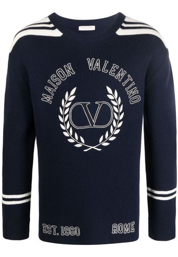 Valentino logo-embroidered jumper - Blu