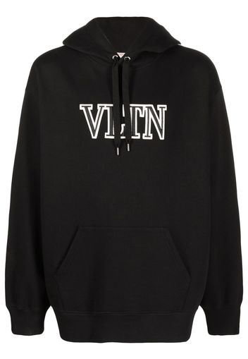 Valentino logo-print cotton hoodie - Nero