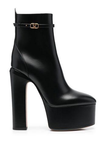 Valentino Garavani Tan-Go leather platform boots - Nero