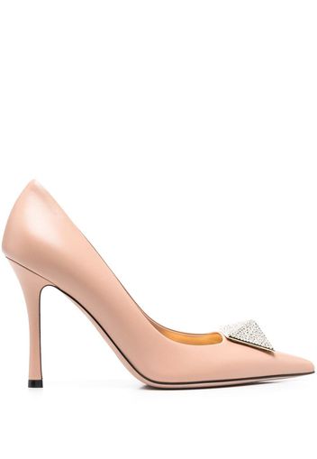 Valentino Garavani One Stud 100mm crystal-embellished pumps - Rosa