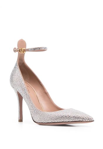 Valentino Garavani 105mm rhinestone-embellished heels - Argento