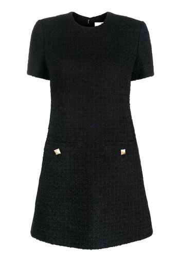 Valentino short-sleeve tweed-style dress - Nero