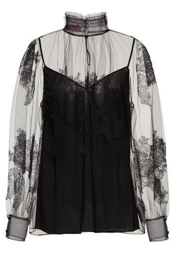 Valentino Tulle Illusione embroidered blouse - Nero