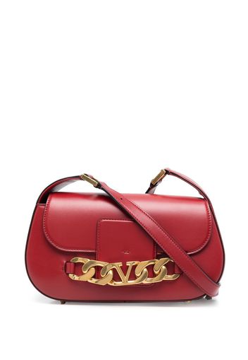 Valentino Garavani VLogo leather shoulder bag - Rosso