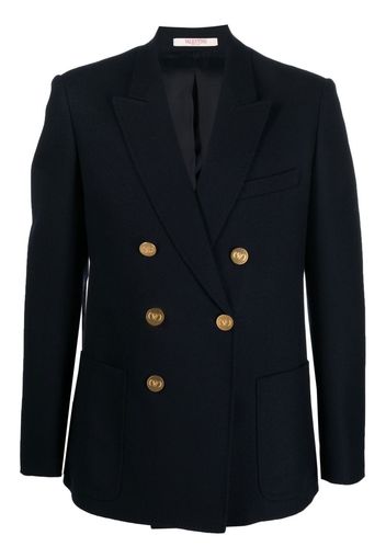 Valentino double-breasted wool blazer - Blu