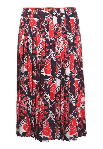 Valentino Archive Manifesto pleated skirt - Rosso