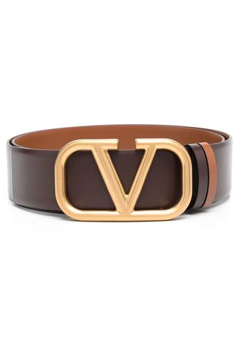Valentino Garavani two-tone VLogo-buckle belt - Marrone
