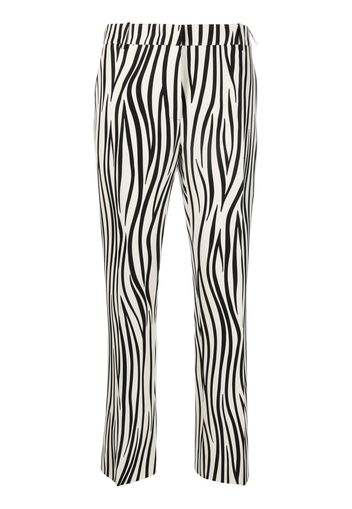 VALENTINO zebra-print tailored trousers - Bianco