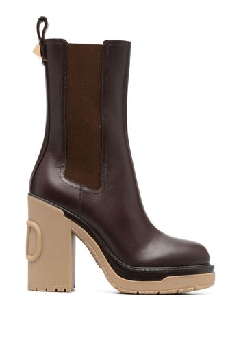 Valentino Garavani polished-finish ankle boots - Marrone