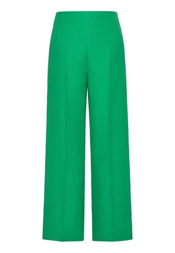 Valentino wide-leg wool-silk trousers - Verde