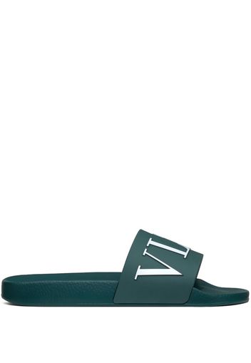 Valentino Garavani Sandali slides con logo - Verde