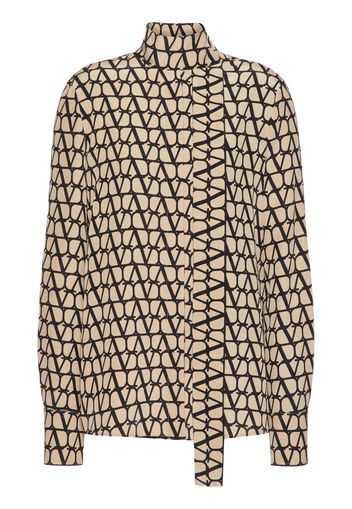 Valentino Blusa VLOGO con monogramma - Toni neutri