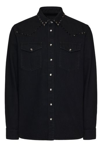 Valentino Camicia Rockstud con maniche lunghe - Nero