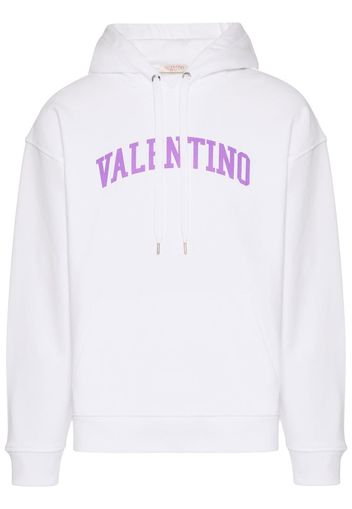 Valentino logo-print drawstring hoodie - Bianco