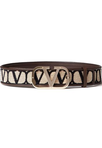 Valentino Garavani Toile Iconographe leather belt - Toni neutri