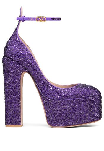 Valentino Garavani Pumps Tan-Go con cristalli 155mm - Viola