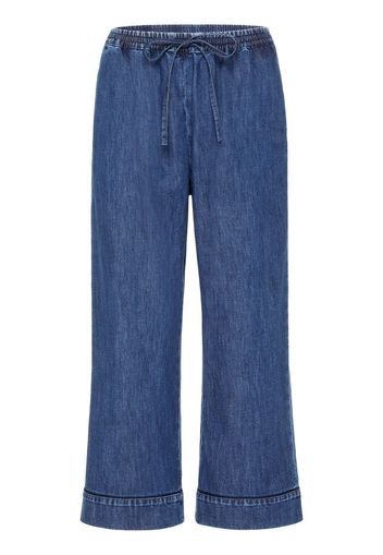 Valentino drawstring straight-leg cropped trousers - Blu