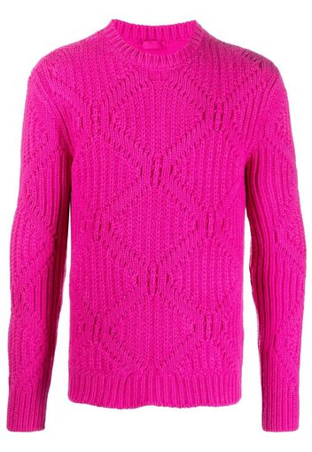 Valentino geometric-knit virgin wool jumper - Rosa