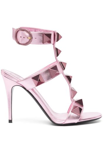 Valentino Garavani Rockstud metallic-effect 100mm sandals - Rosa