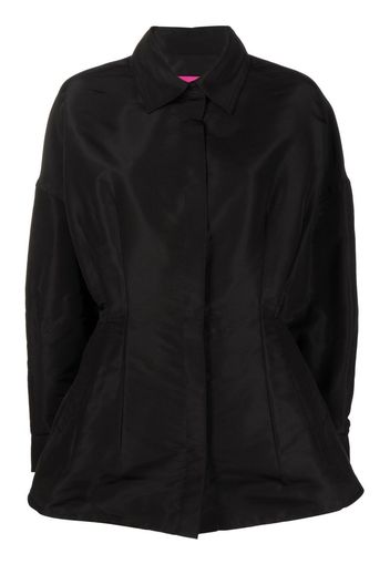 Valentino gathered-detail faille shirt jacket - Nero