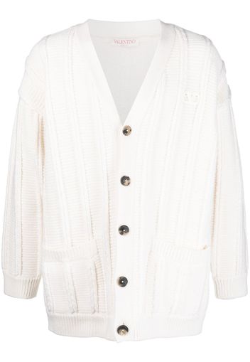 Valentino ribbed-knit cardigan - Toni neutri