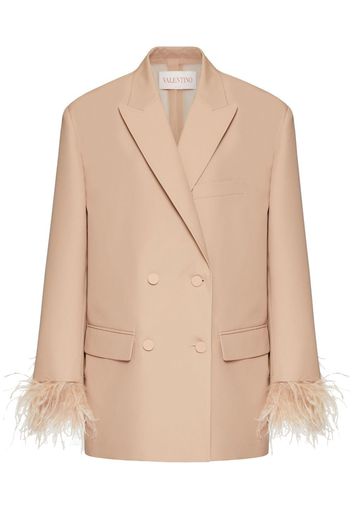 Valentino Blazer doppiopetto con piume - Toni neutri