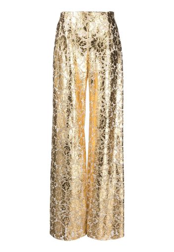 Valentino metallic lace wide-leg trousers - Giallo