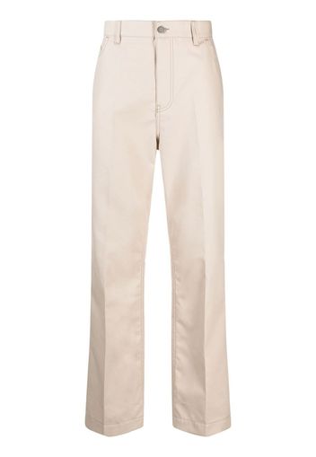 Valentino wide-leg contrast-stitch trousers - Toni neutri