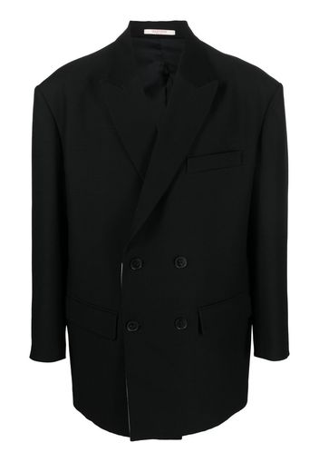 Valentino double-breasted wool-blend blazer - Nero