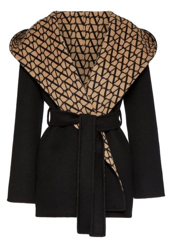 Valentino Garavani Cappotto Toile Iconographe con cappuccio - Nero